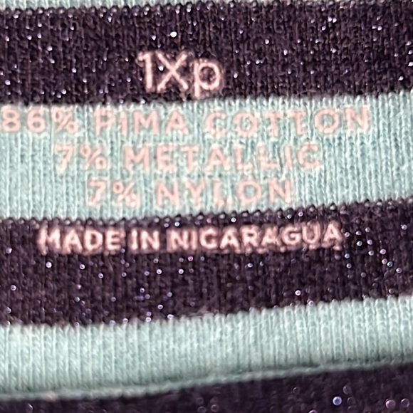 TALBOTS WOMAN PETITES BLUE STRIPED MEDIUM LONG SLEEVED TOP - Picture 5 of 5